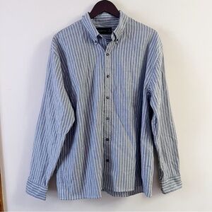 Abercrombie & Fitch A&F Cotton Button down Gray Striped NEW Size Large